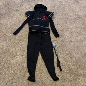 Black Ninja Costume with Red Emblem